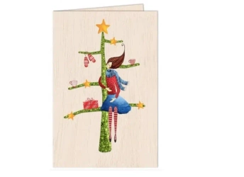 Karnet drewniany C6 + koperta Święta Kobieta - Cozywood