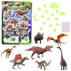 Naklejki fluorescencyjne na ścianę dinozaury - Leantoys
