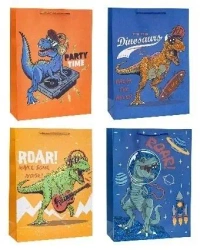 Torebka z brokatem Dinozaur 31x40x12cm mix ROZETTE