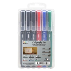 Cienkopisy kaligraficzne 3 grubości 6 kolorów - Marvy