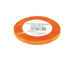 Wstążka satynowa pomarańczowa 6mmx32m - Brewis