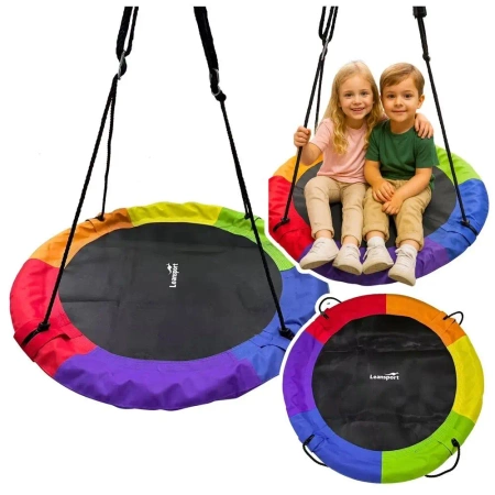 Huśtawka ogrodowa bocianie gniazdo kolorowa 100cm - Leantoys