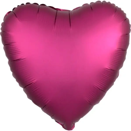 Balon foliowy Silk Lustre Dark różowy serce 43cm - Amscan