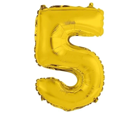 Balon foliowy 5 złoty 35cm - Godan