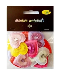 Aplikacje materiałowe serca z kryształ 3,5cm 18szt - Galeria Hobby