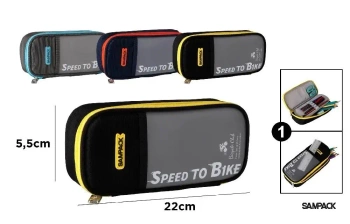 Piórnik z klapką i kieszonką zewnętrzną MIX - Sampack