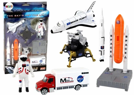 Zestaw figurek kosmos statek kosmiczny 8 el. - Leantoys