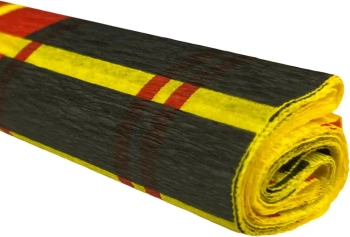 Paczka Bibuła marszczona 50x200 krata czarna na żółtym 10 rolek - TYMOS