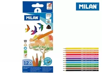 Kredki akwarelowe trójkątne Milan 12 kolorów