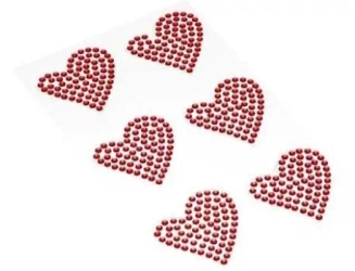 Dżety samoprzylepne serca czerwone 6szt - Brewis