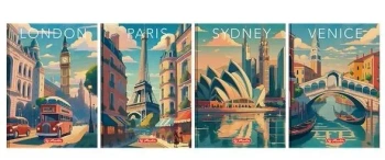 Brulion A6/96K kratka Retro City (5szt) - HERLITZ