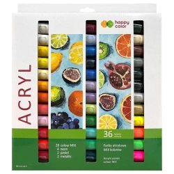 Farba akrylowa 12ml 36 kolorów HAPPY COLOR - GDD