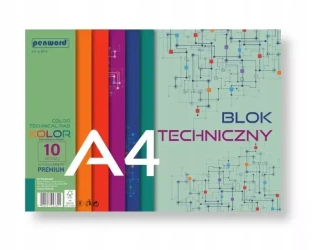 Blok techniczny A4 Premium kolor 250g 10 arkuszy - Penword