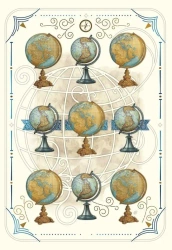 Karnet 12x18cm + koperta 9 globusów - DaVinci