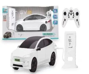 Auto RC ze stacją do ładowania białe - Artyk