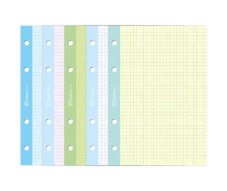 Wkład do segregatora A4/50K kratka kolor (5szt) - INTERDRUK