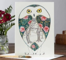 Karnet A040 B6 + koperta Zimowa sowa - DM Collection