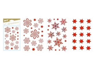 Naklejka BN śnieżynki czerwone 80x120mm mix - MFP