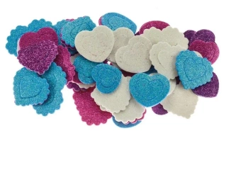 Naklejki z pianki serca 48szt - Brewis