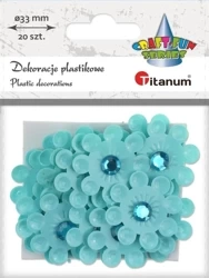 Dekoracje samoprzylepne 3D kwiaty błękitne 20szt - Titanum