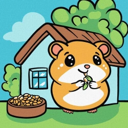 Malowanie po numerach - Chomik Kids 25x25cm - Ideyka