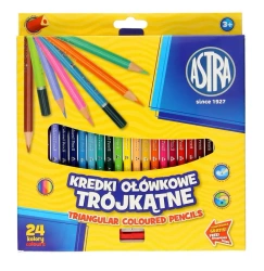 Kredki ołówkowe trójkątne 24 kolory ASTRA - ASTRA papiernicze