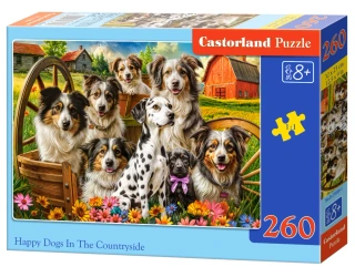 Puzzle 260 Happy Dogs In The Countryside CASTOR - Castorland