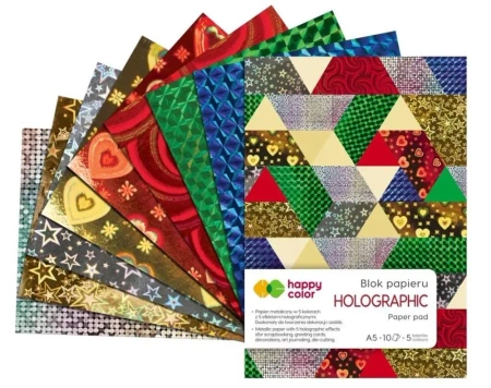 Blok holographic A5/10K 70g 5 kolorów HAPPY COLOR - GDD