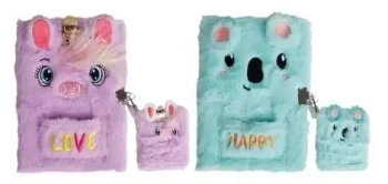 Zestaw pluszowych notesów A5 z kłódką i A7 MIX - MP Main Paper