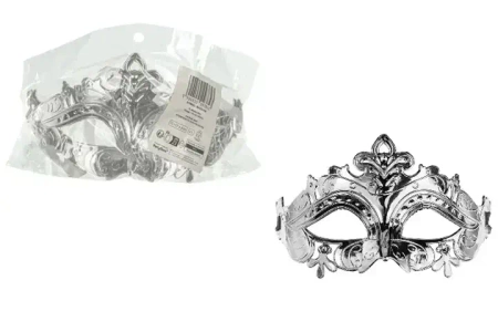 Maska karnawałowa 17x9cm srebrny