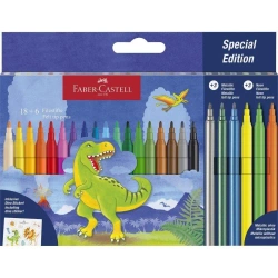 Flamastry Dinozaur 18kol+3kol metal+3kol neon+nakl - Faber Castell