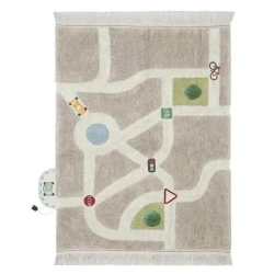 Dywan bawełniany do zabawy mapa miasta 120x170cm - Lorena Canals