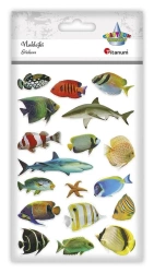 Naklejki wypukłe miękkie ryby mix 18szt - Titanum