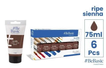 Farba akrylowa - czerwony ceglasty 75ml (6szt) - BeBasic