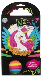 Kolorowanka jednorożec +5 neonowych markerów - Grafix