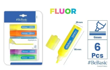 Zakreślacz fluorescencyjny 6szt - BeBasic