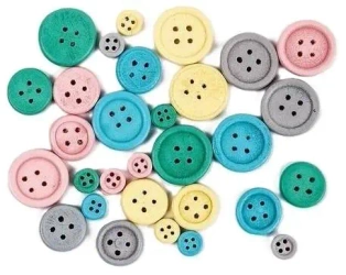 Guziki drewnianie 01 - Pastelowe - Fandy