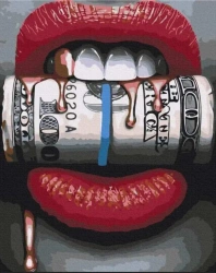 Malowanie po numerach - Seksowne usta z pieniędzmi - Twoje Hobby