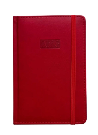 Kalendarz 2026 B6 LUX dzienny czerwony V6 K-B6D L - AVANTI