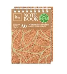 Kołonotatnik A6/80K kratka korek - Tetis