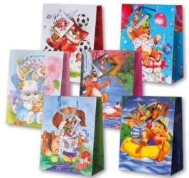 Torebka ozdobna laminowana PL-6 średnia dziecięce - Panorama