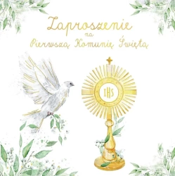 Zaproszenie - Komunia gołąb z hostią (5szt) - Henry