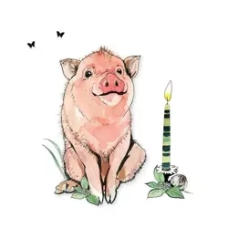 Karnet Swarovski kwadrat CL1222 Świnka - Clear Creations