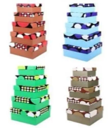 Pudełko kwadrat 5szt kropki mix ROZETTE