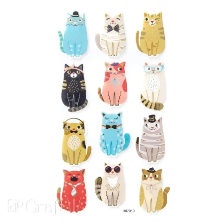 Naklejki z pianki koty 12szt - Dalprint dpCraft