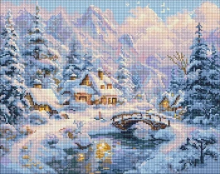 Mozaika diamentowa - Zimowy spokój 40x50cm - Ideyka