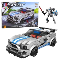 Klocki konstrukcyjne Auto z napędem Robot 2w1 350e - Leantoys