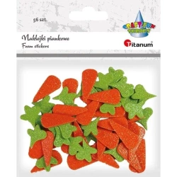 Naklejki piankowe brokatowe marchewki 56szt - Titanum