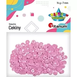 Cekiny 7mm okrągłe pastelowe 14g wrzosowe - Titanum