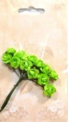 Różyczki papierowe 12szt jasnozielone - Galeria Hobby